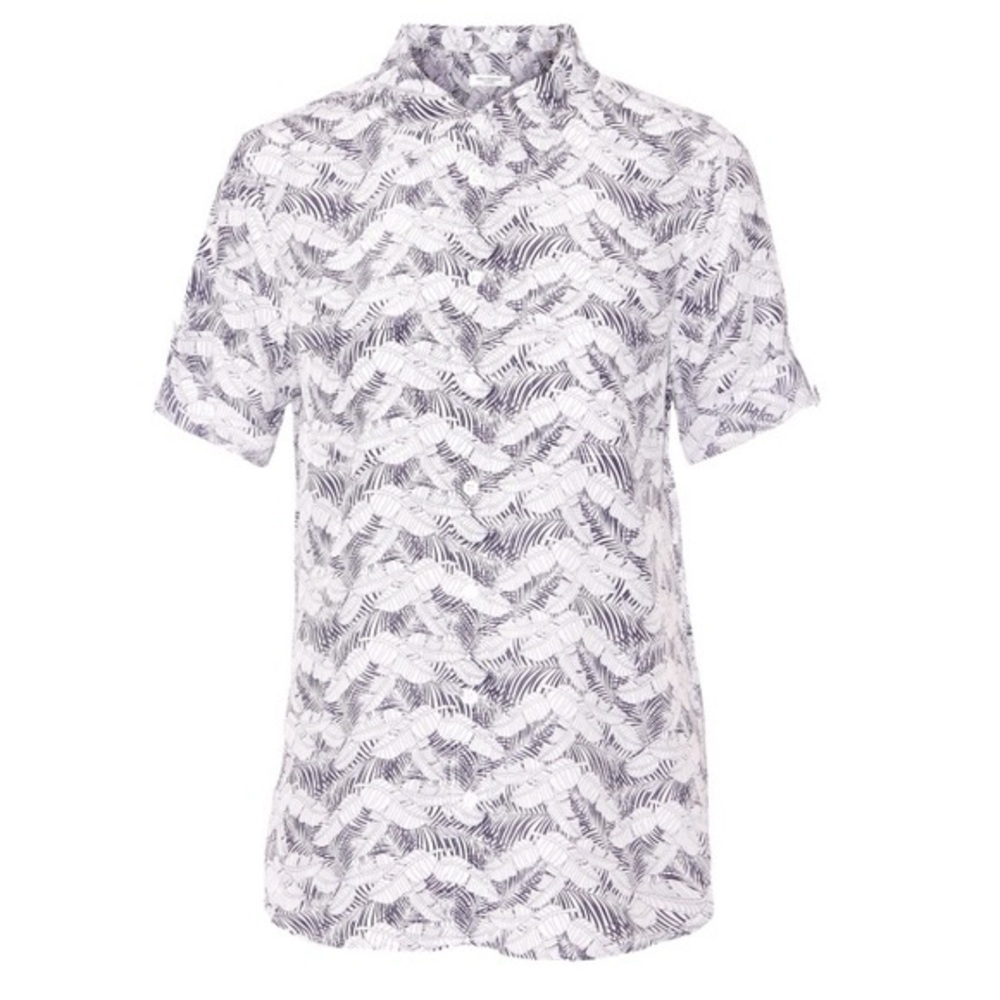 Equipment 100% silk feather front pocket shirt Size S